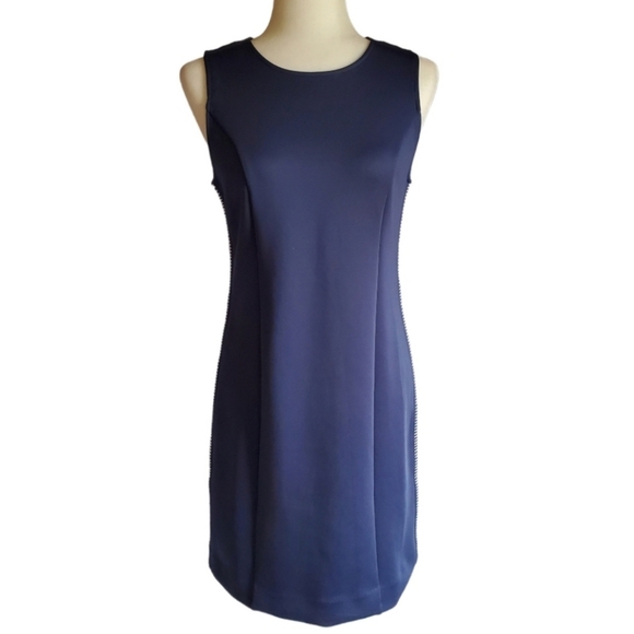Lilly Pulitzer Milaโ Dress Small Navy Preppy Wedding Ponte Nautical Stretch Slim - Picture 2 of 16
